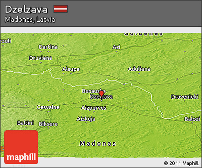 Physical Panoramic Map of Dzelzava