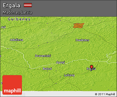 Physical Panoramic Map of Ergala