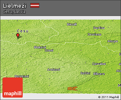Physical Panoramic Map of Lielmeži