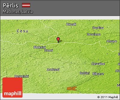 Physical Panoramic Map of Pērlis