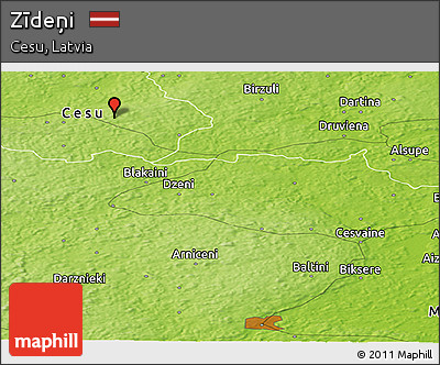 Physical Panoramic Map of Zīdeņi