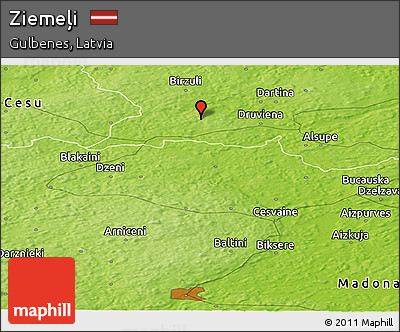 Physical Panoramic Map of Ziemeļi