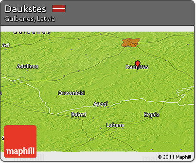 Physical Panoramic Map of Daukstes