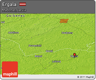 Physical Panoramic Map of Ergala