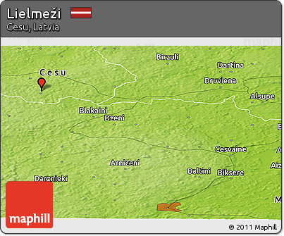 Physical Panoramic Map of Lielmeži