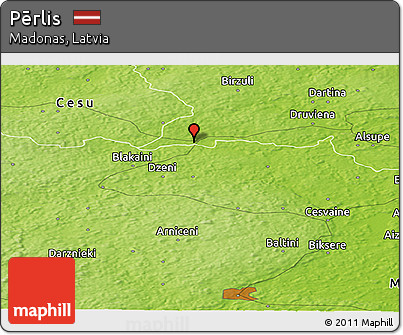 Physical Panoramic Map of Pērlis