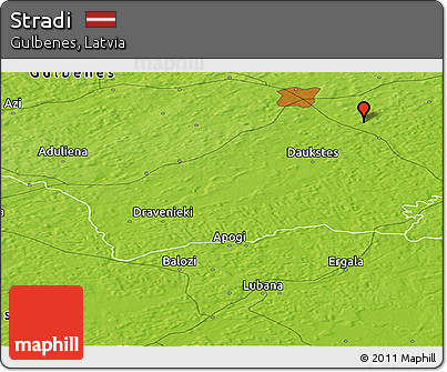 Physical Panoramic Map of Stradi