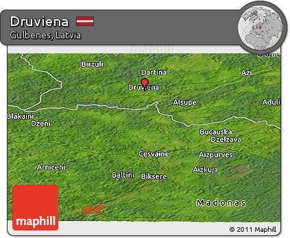 Satellite Panoramic Map of Druviena