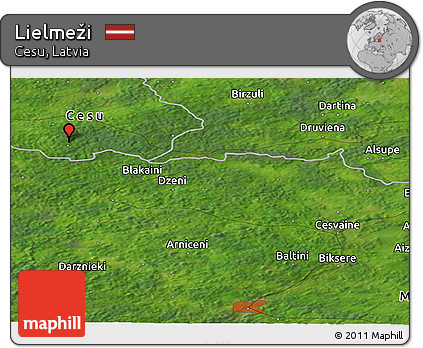 Satellite Panoramic Map of Lielmeži