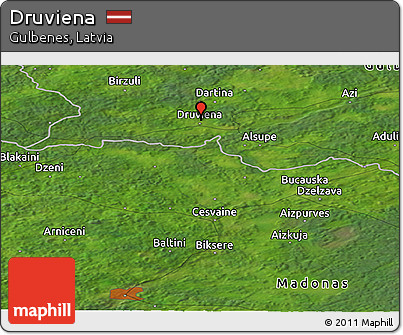 Satellite Panoramic Map of Druviena
