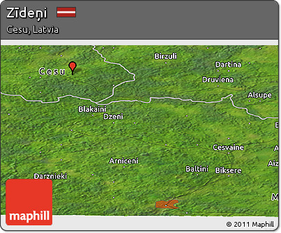 Satellite Panoramic Map of Zīdeņi