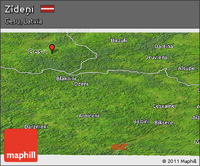 Satellite Panoramic Map of Zīdeņi