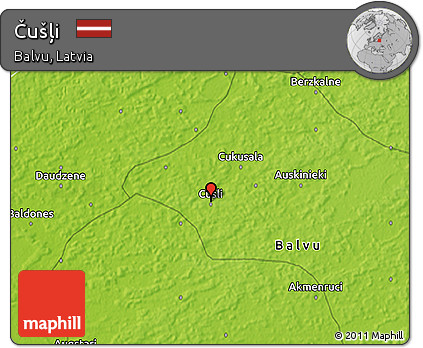 Physical 3D Map of Čušļi