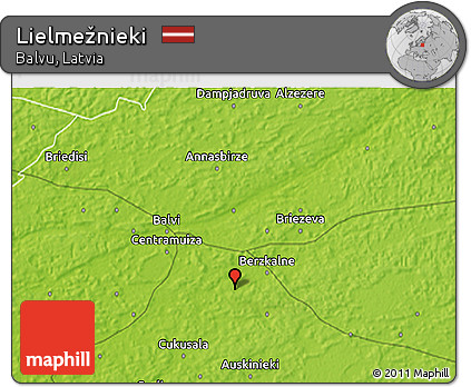 Physical 3D Map of Lielmežnieki