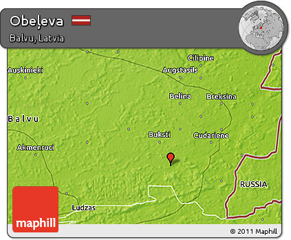 Physical 3D Map of Obeļeva