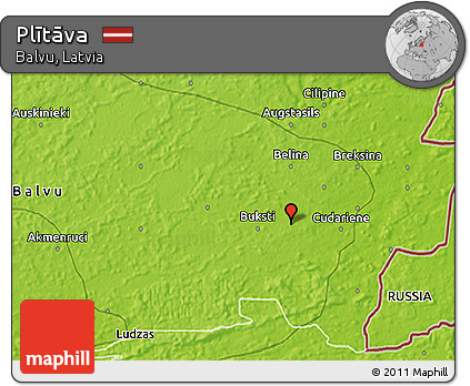 Physical 3D Map of Plītāva