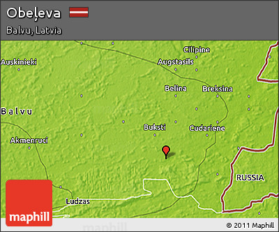 Physical 3D Map of Obeļeva