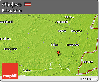 Physical 3D Map of Obeļeva