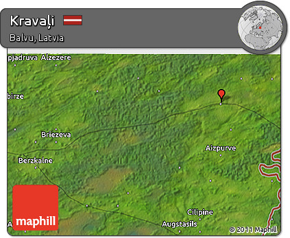 Satellite 3D Map of Kravaļi