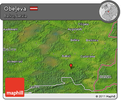 Satellite 3D Map of Obeļeva
