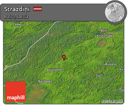 Satellite 3D Map of Strazdiņi