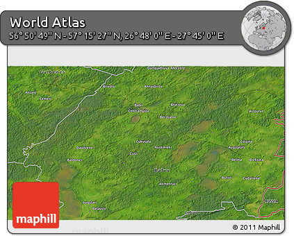 Satellite 3D Map of the Area around 57° 3' 8" N, 27° 16' 29" E