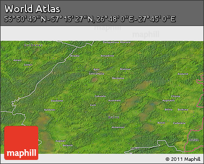 Satellite 3D Map of the Area around 57° 3' 8" N, 27° 16' 29" E