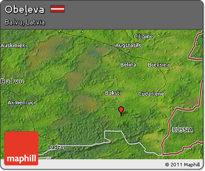 Satellite 3D Map of Obeļeva