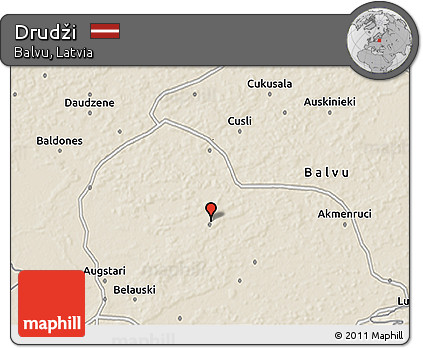 Shaded Relief 3D Map of Drudži