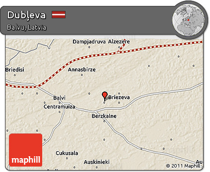 Shaded Relief 3D Map of Dubļeva