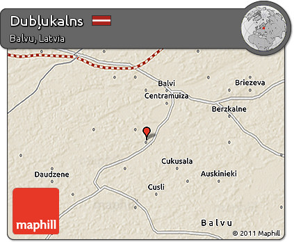 Shaded Relief 3D Map of Dubļukalns