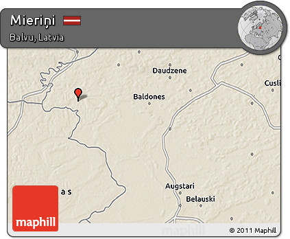 Shaded Relief 3D Map of Mieriņi