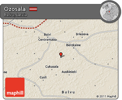 Shaded Relief 3D Map of Ozosala