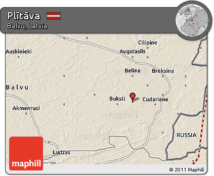 Shaded Relief 3D Map of Plītāva