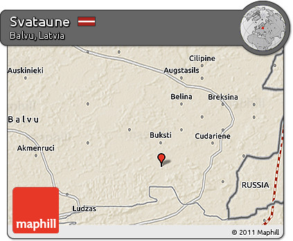 Shaded Relief 3D Map of Svataune