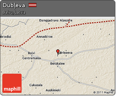Shaded Relief 3D Map of Dubļeva