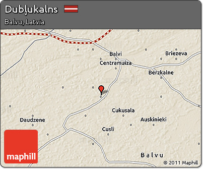 Shaded Relief 3D Map of Dubļukalns