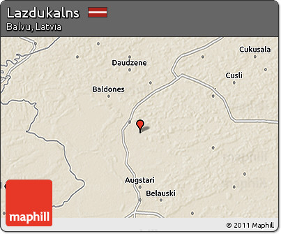Shaded Relief 3D Map of Lazdukalns