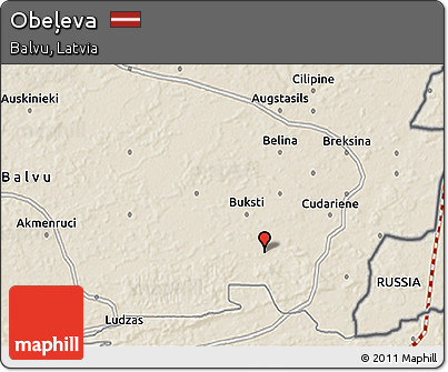 Shaded Relief 3D Map of Obeļeva