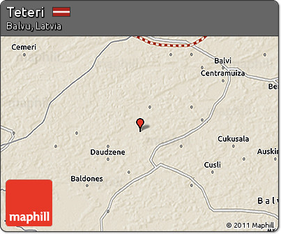 Shaded Relief 3D Map of Teteri