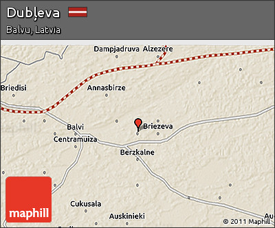 Shaded Relief 3D Map of Dubļeva