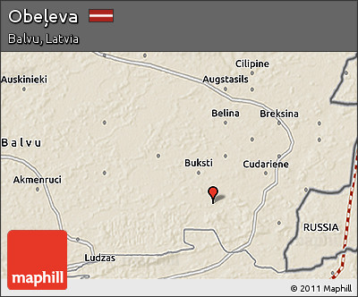 Shaded Relief 3D Map of Obeļeva