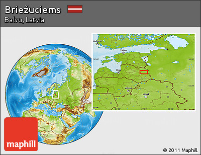 Physical Location Map of Briežuciems