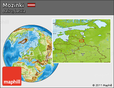 Physical Location Map of Mozinki