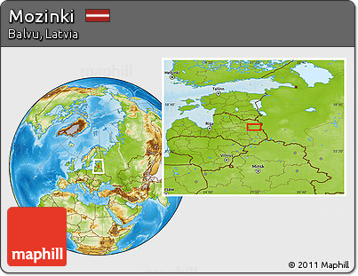 Physical Location Map of Mozinki