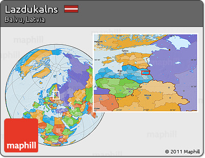Political Location Map of Lazdukalns