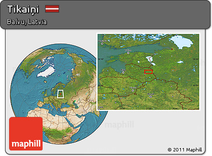 Satellite Location Map of Tikaiņi