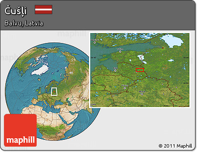 Satellite Location Map of Čušļi