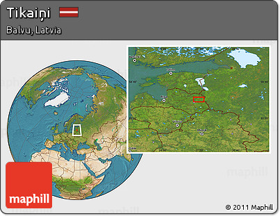 Satellite Location Map of Tikaiņi