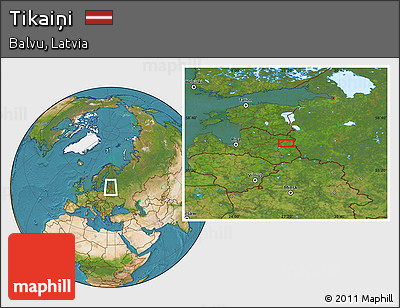 Satellite Location Map of Tikaiņi